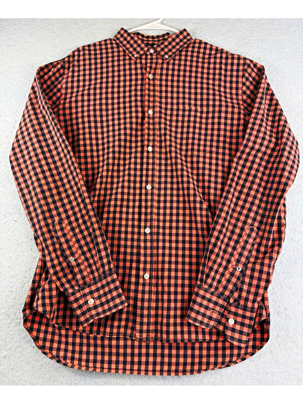 Bonobos Men's L Slim Fit Pink/Navy Check Cotton Long Sleeve Button-Up Shirt